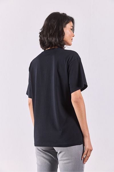VENA Jeans Printed Crew Neck Regular Fit T-Shirt - Black