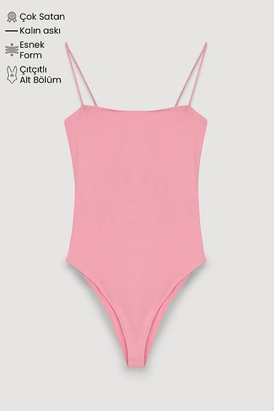 Quzu Strappy Bodysuit Pink