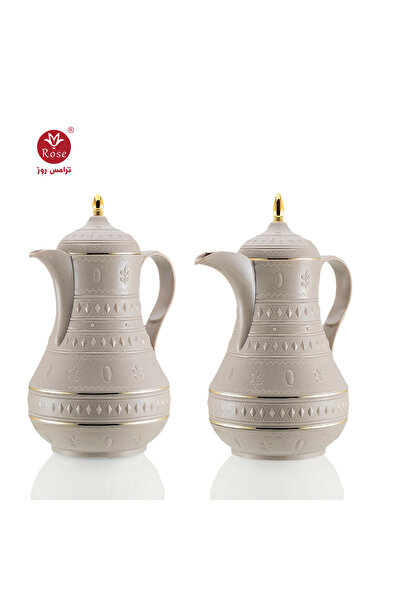 Rose RS-712-طقم ترمس شاي وقهوة مكون من 2 ترمس روز سعة 1 لتر