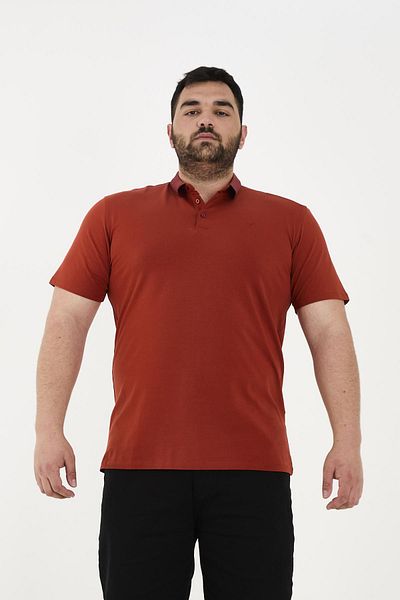Maccali Men's Elite Comfort Short Sleeve Basic Summer Polo Neck T-Shirt Red