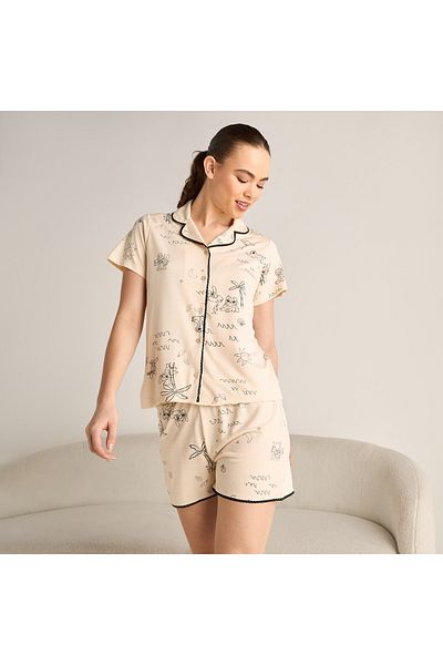 FAV All-Over Stitch Print Shorts Set