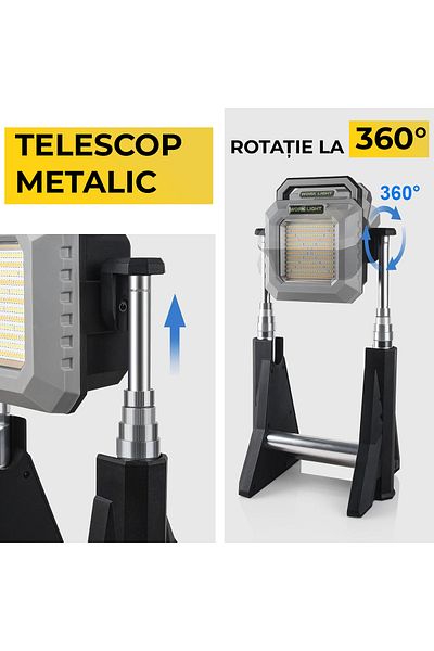 CLASSLIGHTS Height Adjustable Work Lamp, 10,000mah Battery, External Battery Function,