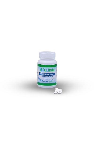 SuLinda Biotin 300mcg – 30Tablets - Supports Healthy Hair, Skin & Nails
