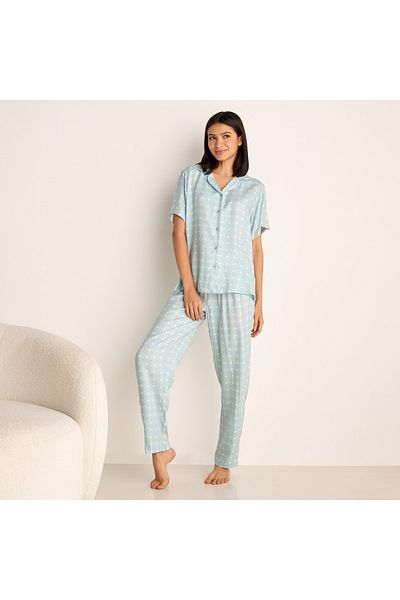 FAV Printed Shirt with Pyjama and Eye Mask
