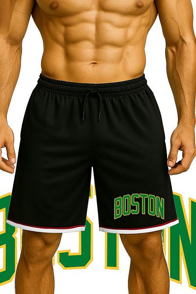 TOP GLORY Boston εμπριμέ σορτς μπάσκετ με αθλητικά σορτς τσέπης