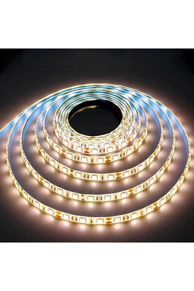 CLASSLIGHTS Bandă LED 12V, Interior IP20, 60 LED/m SMD5050, Alb Cald, Rolă de 5 metri, ElectroAZ