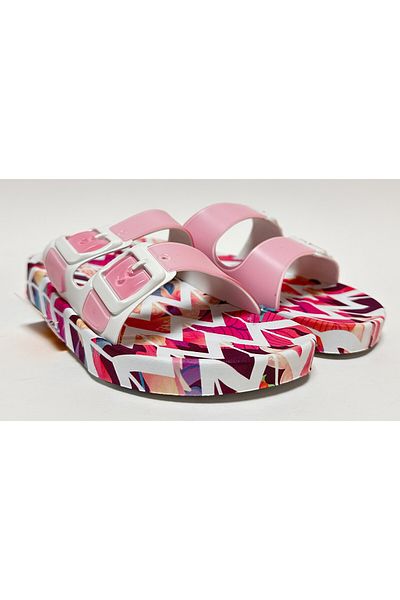 GEZER Non-Slip Anatomic Sole Powder Double Band Without Buckle Women's Home Street Guest and Wet Floor Slippers