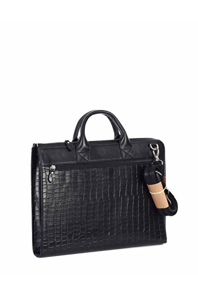 Aka Deri Leather Black Classic Briefcase 241 12