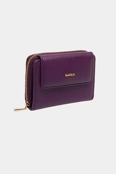 Grande 3802 Genuine Real Leather Small Women's Wallet Flother Plum
