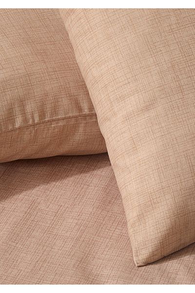 Sivalde Double Fitted Coffee Pillowcase Elastic Sheet Set