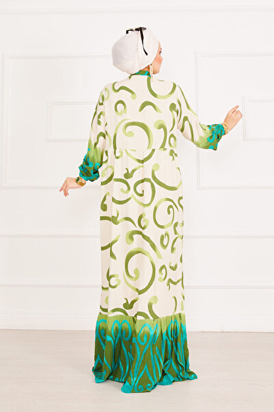 EBRUTESETTÜR Patterned Button Detailed Hijab Dress