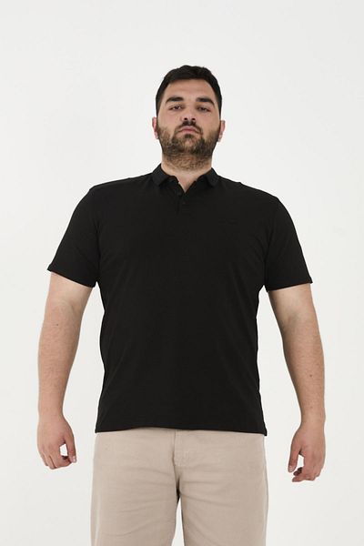 Maccali Men's Elite Comfort Short Sleeve Basic Summer Polo Neck T-Shirt Black