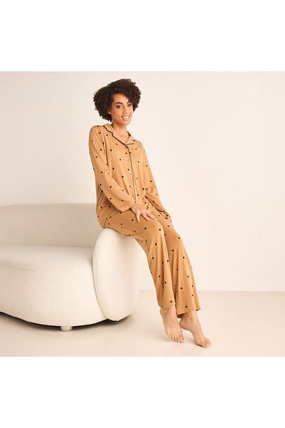 FAV Polka Dot Print Shirt and Pyjama Set