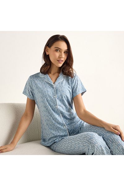 FAV Floral Print Shirt and Pyjama Set
