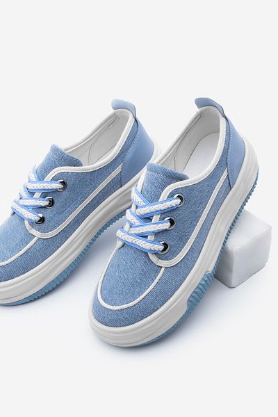 Marjin In Rotvi Blue Denim - Pantofi sport cu șireturi pentru damă