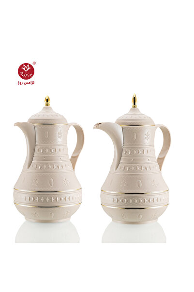 Rose RS-712-طقم ترمس شاي وقهوة مكون من 2 ترمس روز سعة 1 لتر