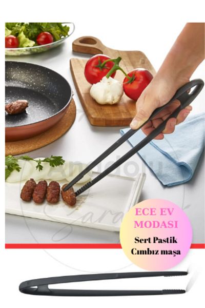 EceAksesuar Fireproof Non-Stick High Temperature Resistant Teflon Chef Tweezers Tongs 29 cm