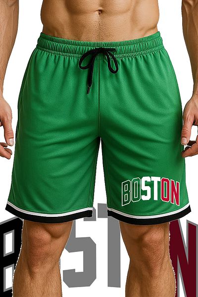 TOP GLORY Boston εμπριμέ σορτς μπάσκετ με αθλητικά σορτς τσέπης
