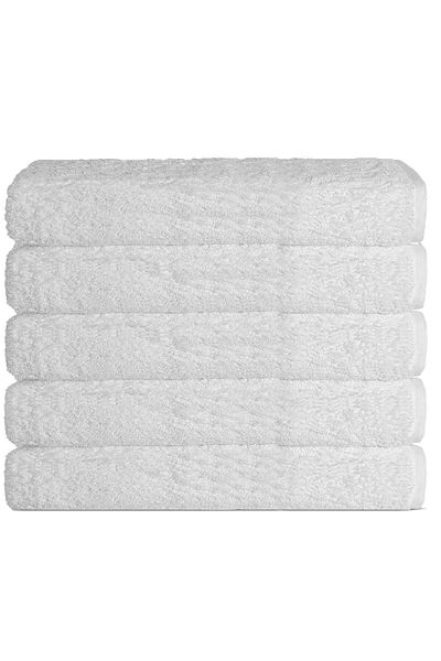 Mira Home 5 Pack Hotel Bath Towel 100% Cotton 70X150 cm White 16/1 Aksoft 480 Gr