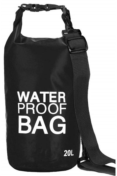 TECOS Drybag Backpack, 20l Capacity, Black, Hiking, Water Sports Or Outdoor Activities