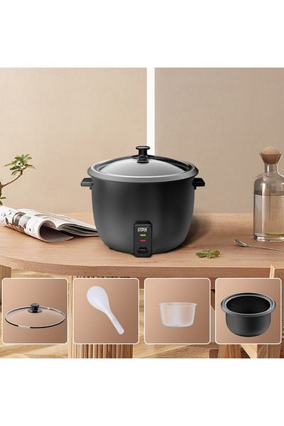 WINNINGSTAR Electric Cooker Black 2.8L 1000W with Measuring Cup and Spoon Included, ST-9345 Black