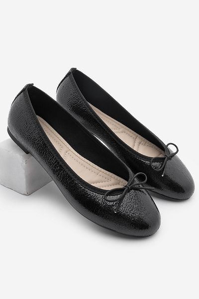 Marjin Damen-Ballerinas Riten mit schwarzer Schleife
