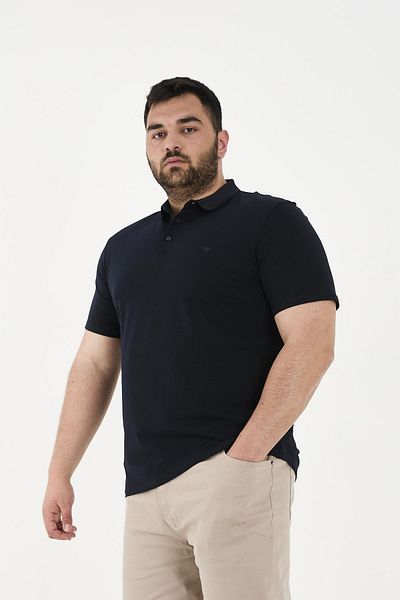 Maccali تي شيرت رجالي Elite Comfort بأكمام قصيرة وياقة بولو صيفية أساسية باللون الأزرق الداكن