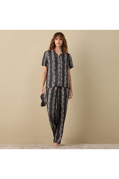 FAV Floral Print Short Sleeves Shirt and Pyjama Set