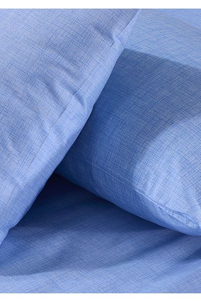 Sivalde Double Fitted Blue Pillowcase Elastic Sheet Set