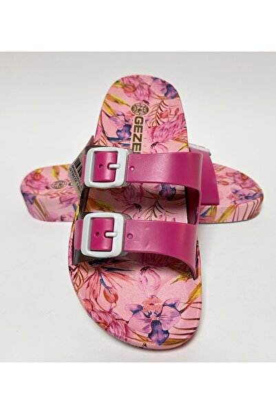 GEZER Non-Slip Anatomic Sole Powder Double Band Without Buckle Women's Home Street Guest and Wet Floor Slippers