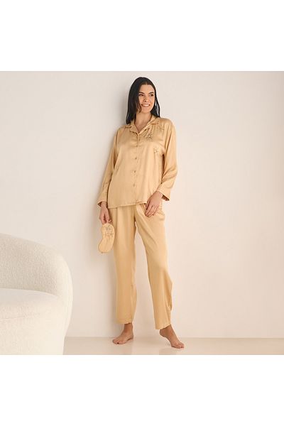 FAV Embellished Satin Pyjama Set