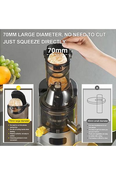 ET-LIFE Slow Masticating Juicer, Slow juicer, Fruit/Vegetable Juicer, Cold Press Juicer with High Output