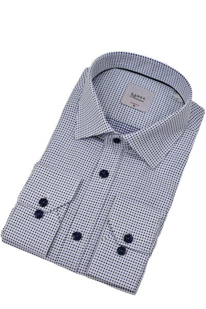 KAMER Men's Polka Dot Slim Fitt Long Sleeve Shirt 2380 Bgl-St04375