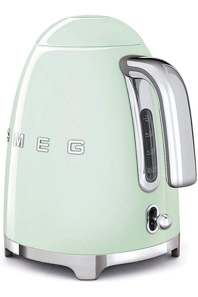 SMEG KLF03PGUK Retro Style Kettle, Water Stainless Steel, 3000 W, 1.7 Litre, Pastel Green