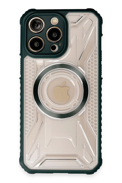 NewFace حافظة هاتف آيفون 14 برو براغ مغناطيس سيف - أخضر داكن SPTGL