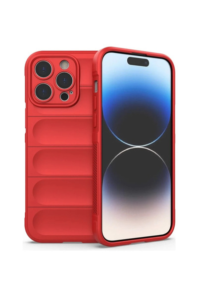 New Face حافظة متوافقة مع هاتف iPhone 16 Pro Max من السيليكون الأمثل - أحمر Z...
