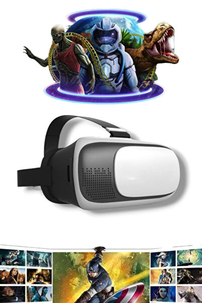 BLGELEKTRONİK Vr 360 Sanal Gerçeklik Gözlüğü Ve Kulaklık Qr Içeik Kodları Full Set