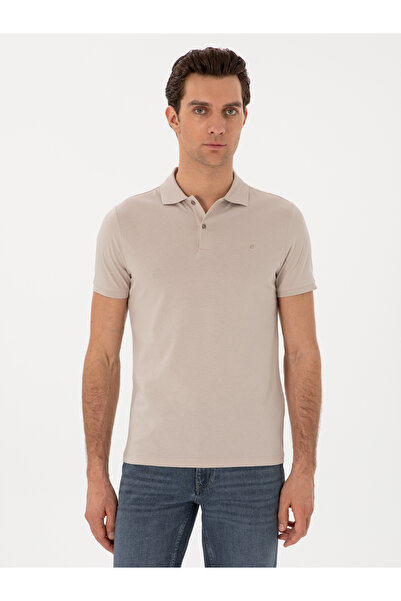 Cacharel Mink Slim Fit Cotton Polo Neck T-Shirt 50300716 -Vr052