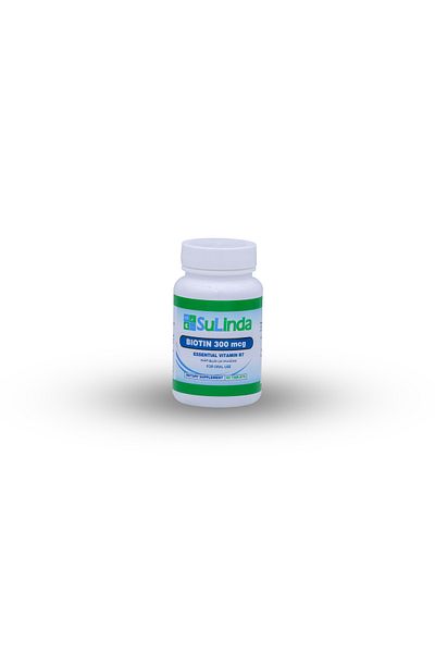 SuLinda Biotin 300mcg – 30Tablets - Supports Healthy Hair, Skin & Nails