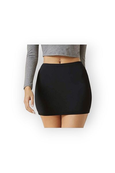 moda camiya Fusta mini din Lycra neagră pentru femei, care nu aduce pene