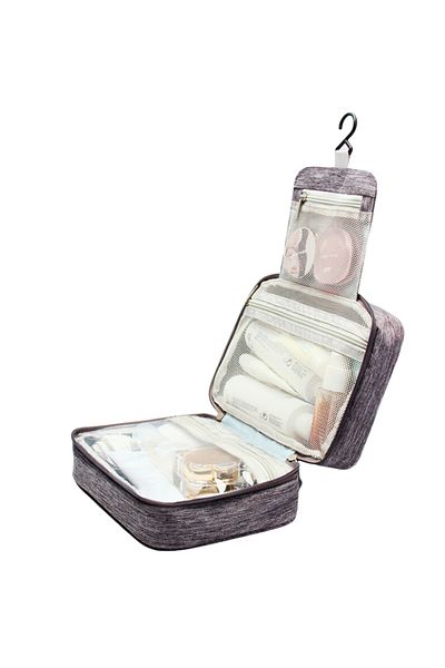 OEM Organizator cosmetice pentru calatorie, Material textil, Compartimente multiple, gri