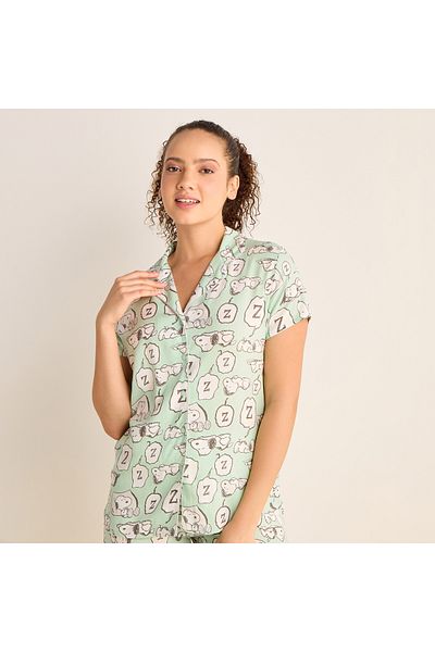 FAV Snoopy Print Shirt and Pyjama Set