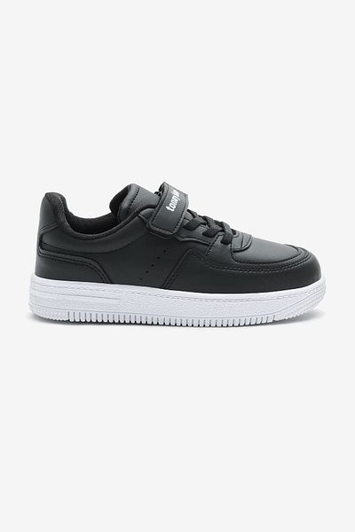 Tonny Black Children's Unisex Black White Thermo Sole Velcro Rubber Laced Sports Shoes