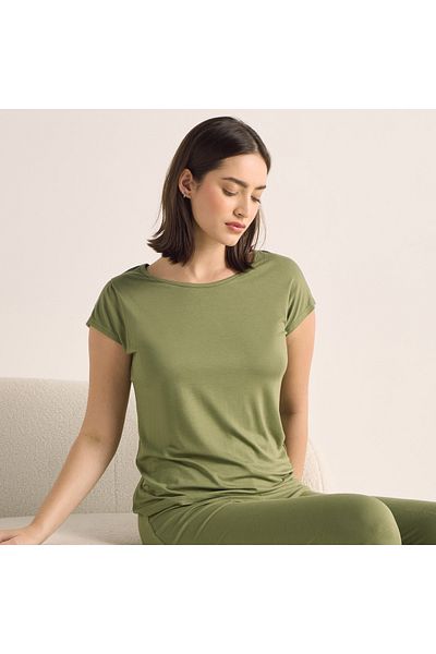 FAV Lace Detail Round Neck Top and Pyjama Set