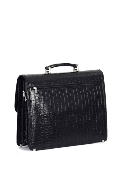 Aka Deri Leather Black Classic Briefcase 290 12