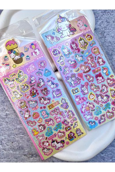 Toka Sepetim Set of 2 Holographic Stickers with Unicorn
