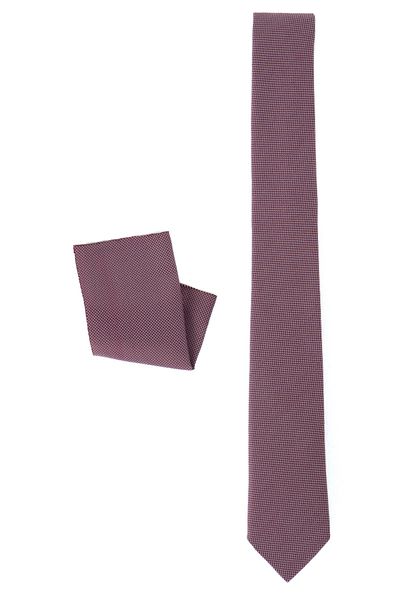 Oppland Men's Tie Classic with Handkerchief Stylish Easy Shape Field Stain Resistant Small Square Patterned Narrow Design