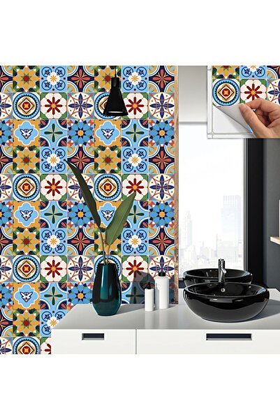 TİNK Kendinden Yapışkanlı Zambak Desenli Pvc Karo 30x30 Cm (33 Adet) 3m2