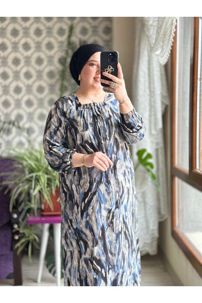 TDYtrendy Giyim Γυναικείο Καλοκαιρινό Χιρικό Φόρεμα Mother Long Plus Size