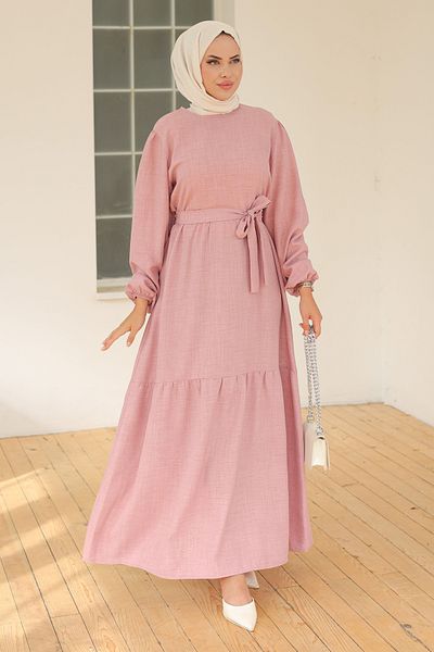 TOFİSA Tiered Dress Rose - 26624